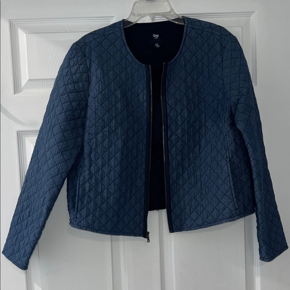 GAP Women's Navy Quilted Bomber Jacket